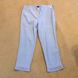 LOFT Light Gray Ruffle Hem Pants